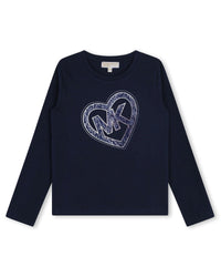 T-shirt manches longues en coton - Bleu Cargo