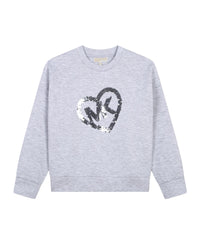 Sweatshirt à col rond - Gris Chiné