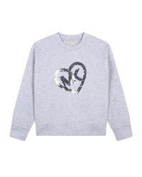 Sweatshirt à col rond - Gris Chiné