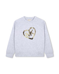 Sweatshirt à col rond - Gris Chiné