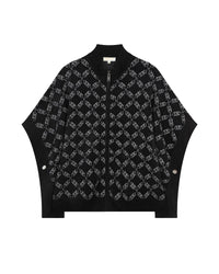 Knitted cape with logo - Black