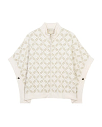 Cape with knitted logo - Rice