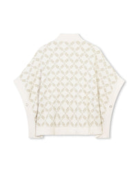 Cape with knitted logo - Rice