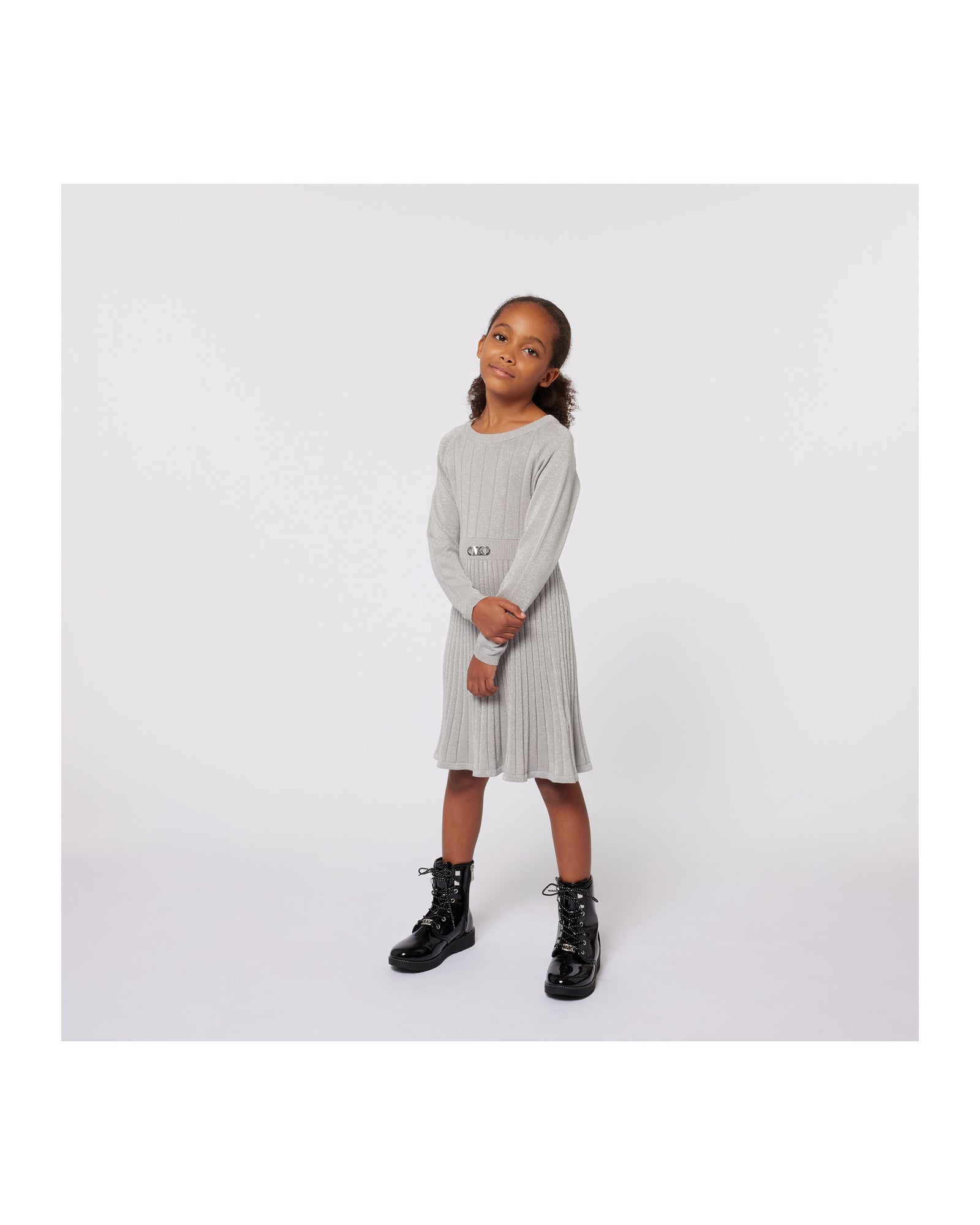 Cotton knitted dress - Silver