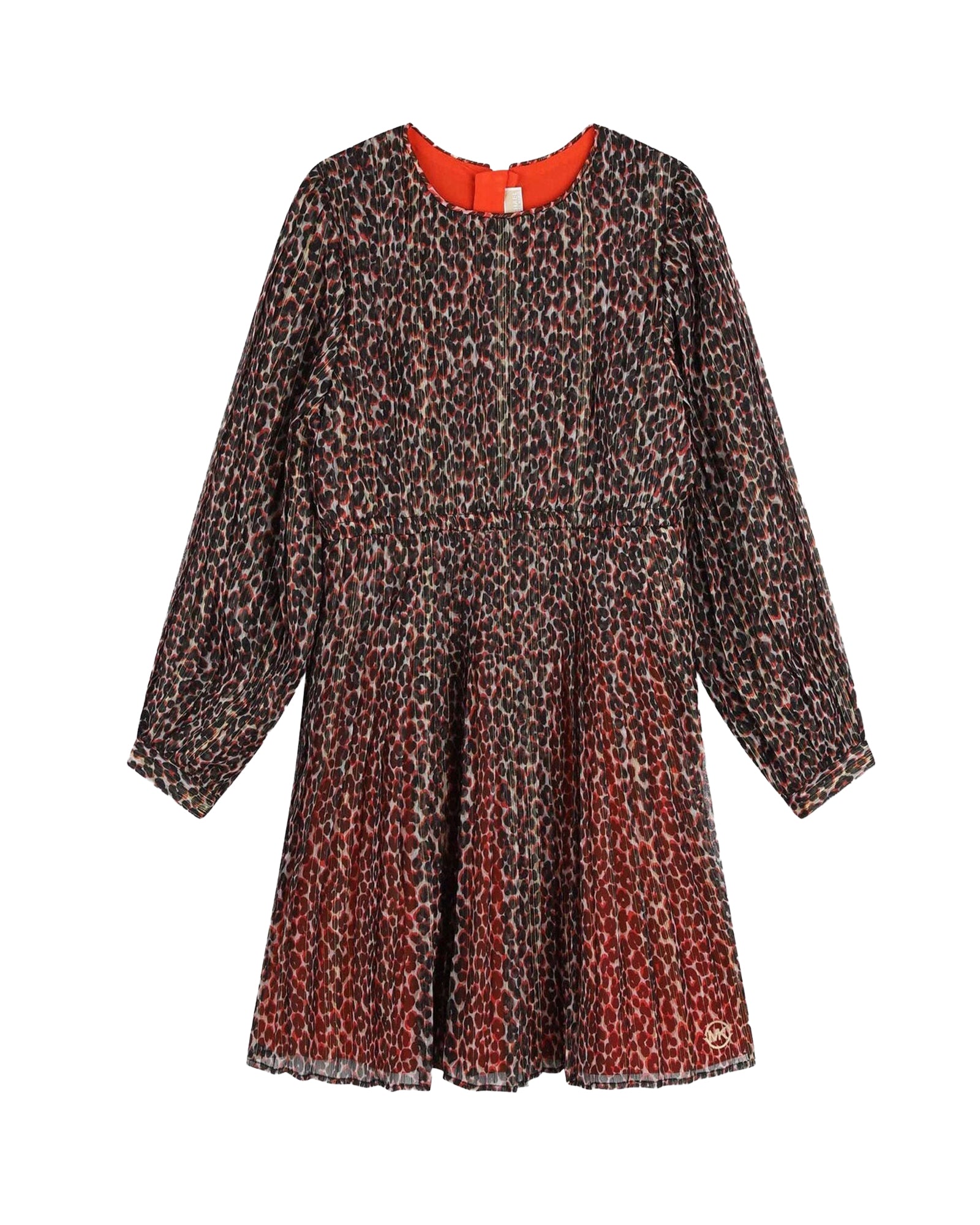 Pleated and printed dress – Chile Red