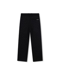 Wide leg trousers with logo - Black
