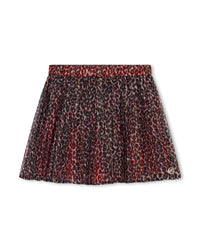 Printed pleated short skirt - Chile Red