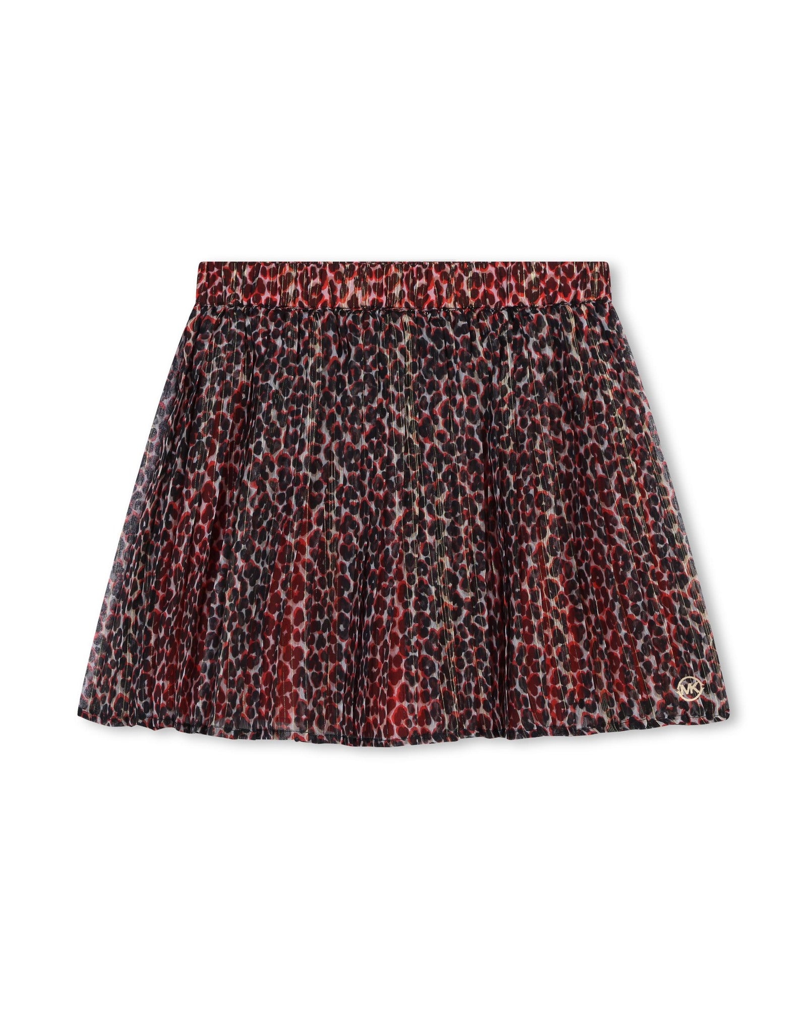 Printed pleated short skirt - Chile Red
