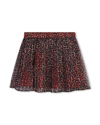 Printed pleated short skirt - Chile Red