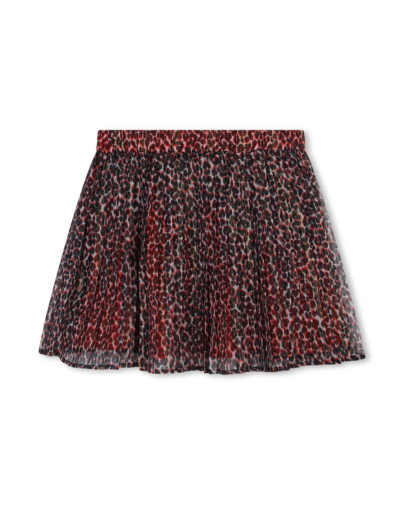 Printed pleated short skirt - Chile Red