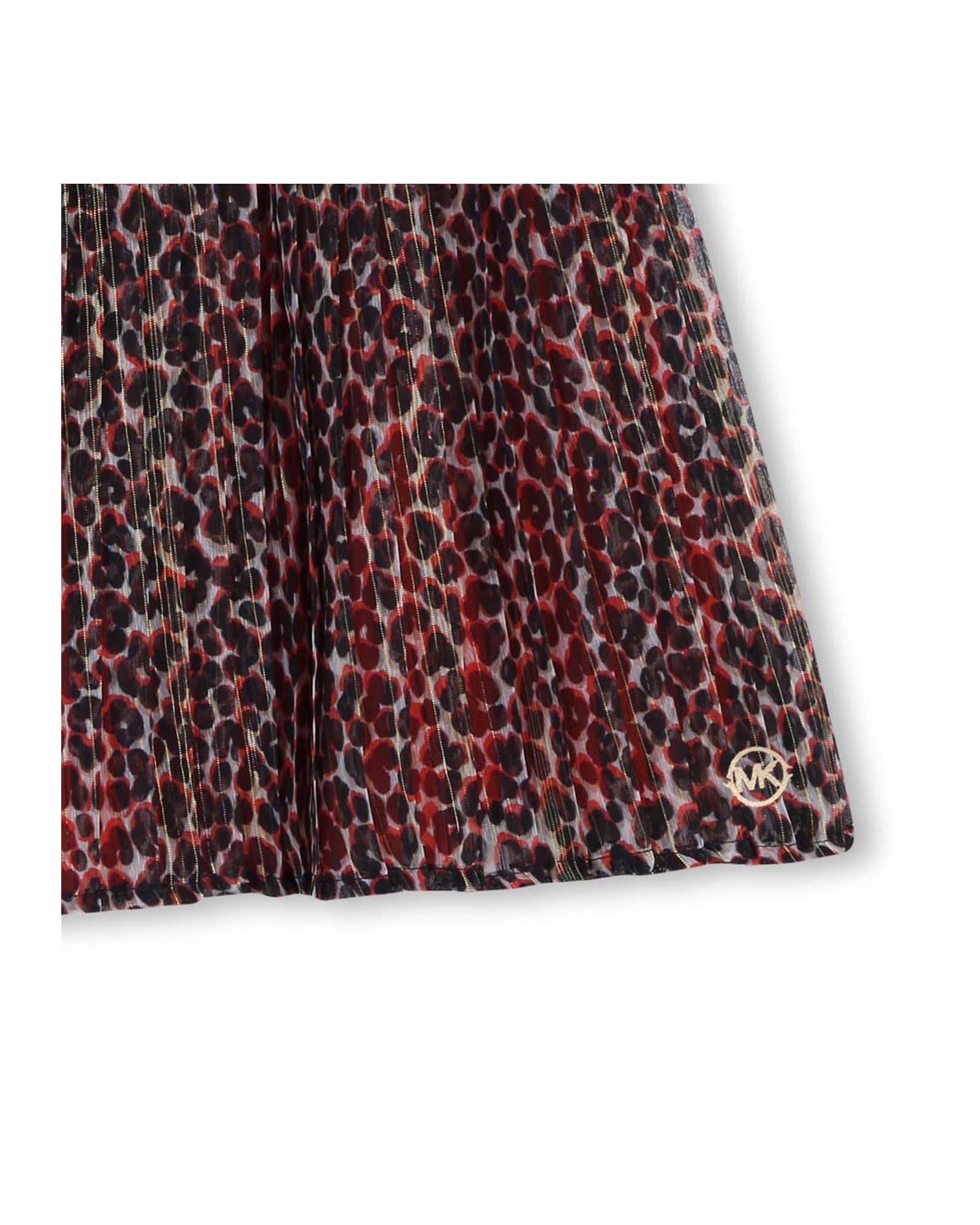 Printed pleated short skirt - Chile Red