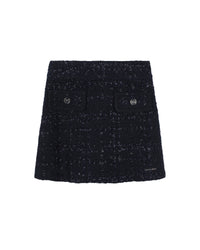 Short tweed skirt – Cargo Blue