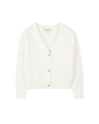 Knitted cardigan with cotton logo - Rice