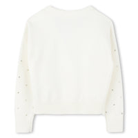 Knitted cardigan with cotton logo - Rice