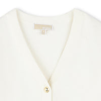 Knitted cardigan with cotton logo - Rice