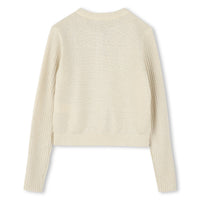 Cardigan tricot avec logo en coton - Doré Clair