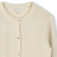 Cardigan tricot avec logo en coton - Doré Clair