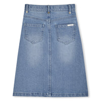 Jupe longue avec logo en denim - Denim Blue
