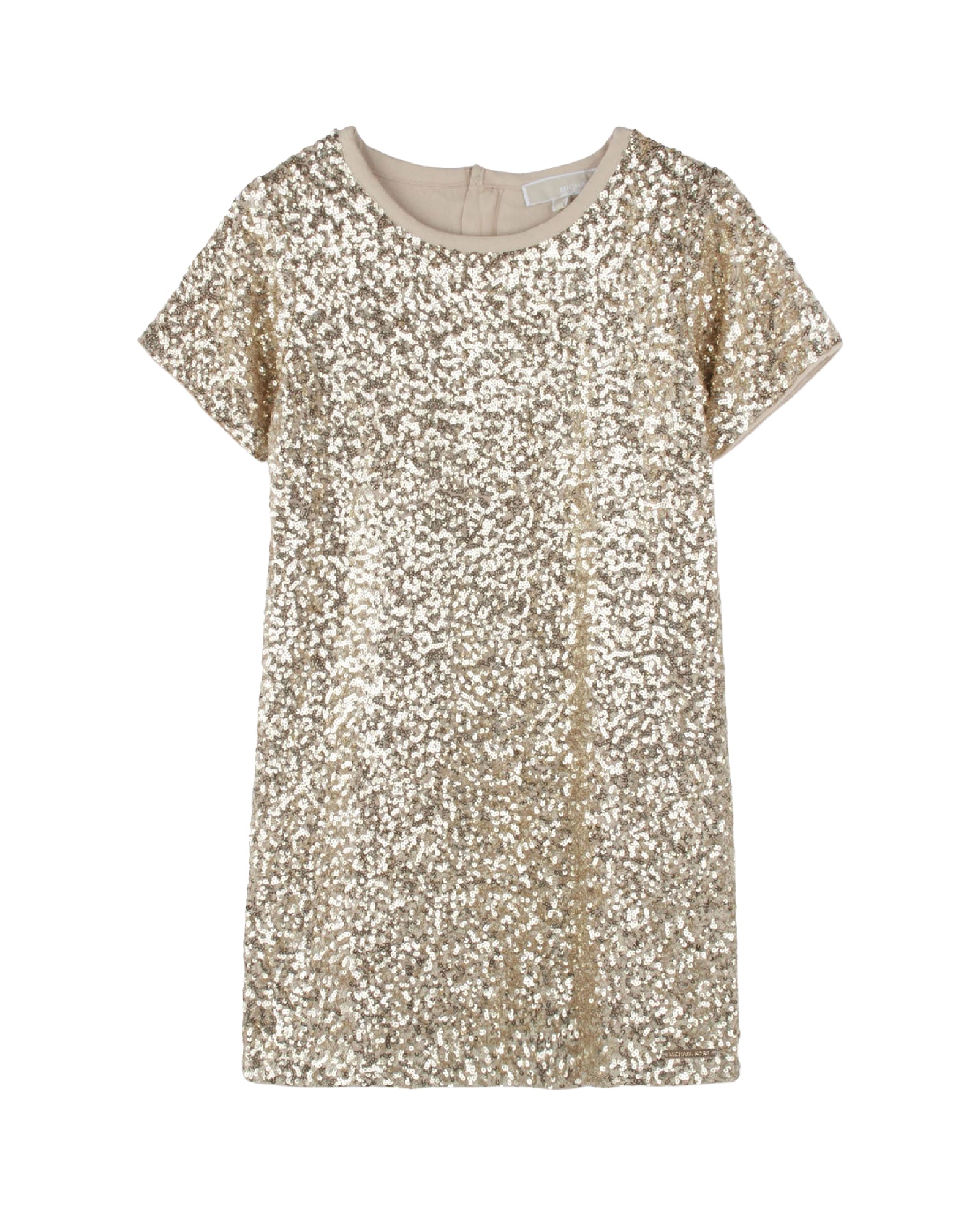 Robe à manches courtes avec sequins - Doré Clair