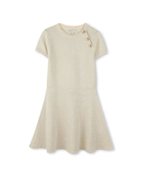 Robe manches courtes avec logo en coton - Doré Clair