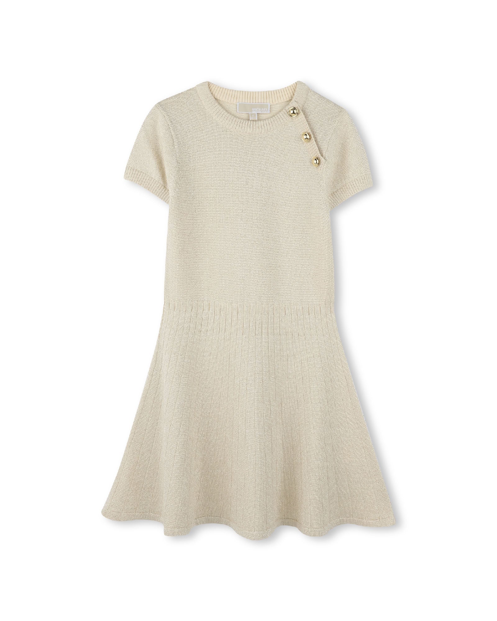 Robe manches courtes avec logo en coton - Doré Clair