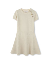 Robe manches courtes avec logo en coton - Doré Clair