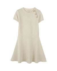 Robe manches courtes avec logo en coton - Doré Clair