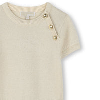 Robe manches courtes avec logo en coton - Doré Clair