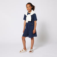 Short-sleeved dress with logo - Cargo Blue