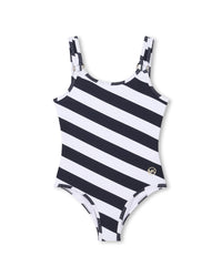 1-piece swimming costume with logo - Navy White