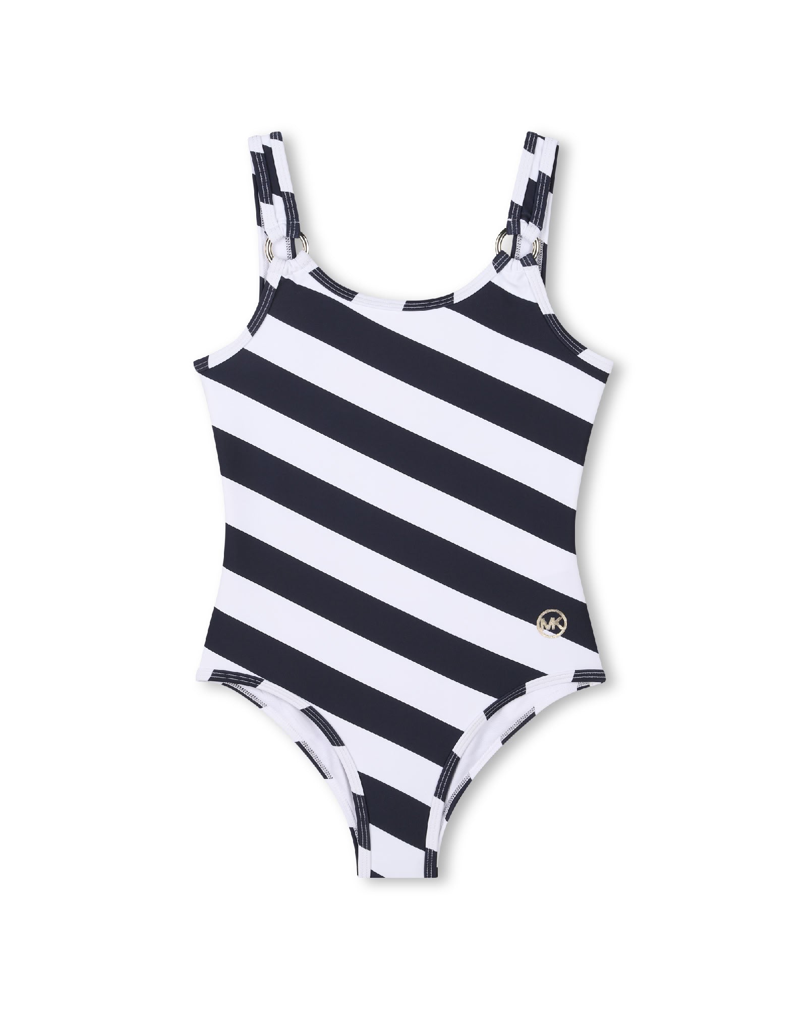 1-piece swimming costume with logo - Navy White