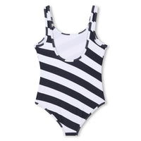 1-piece swimming costume with logo - Navy White