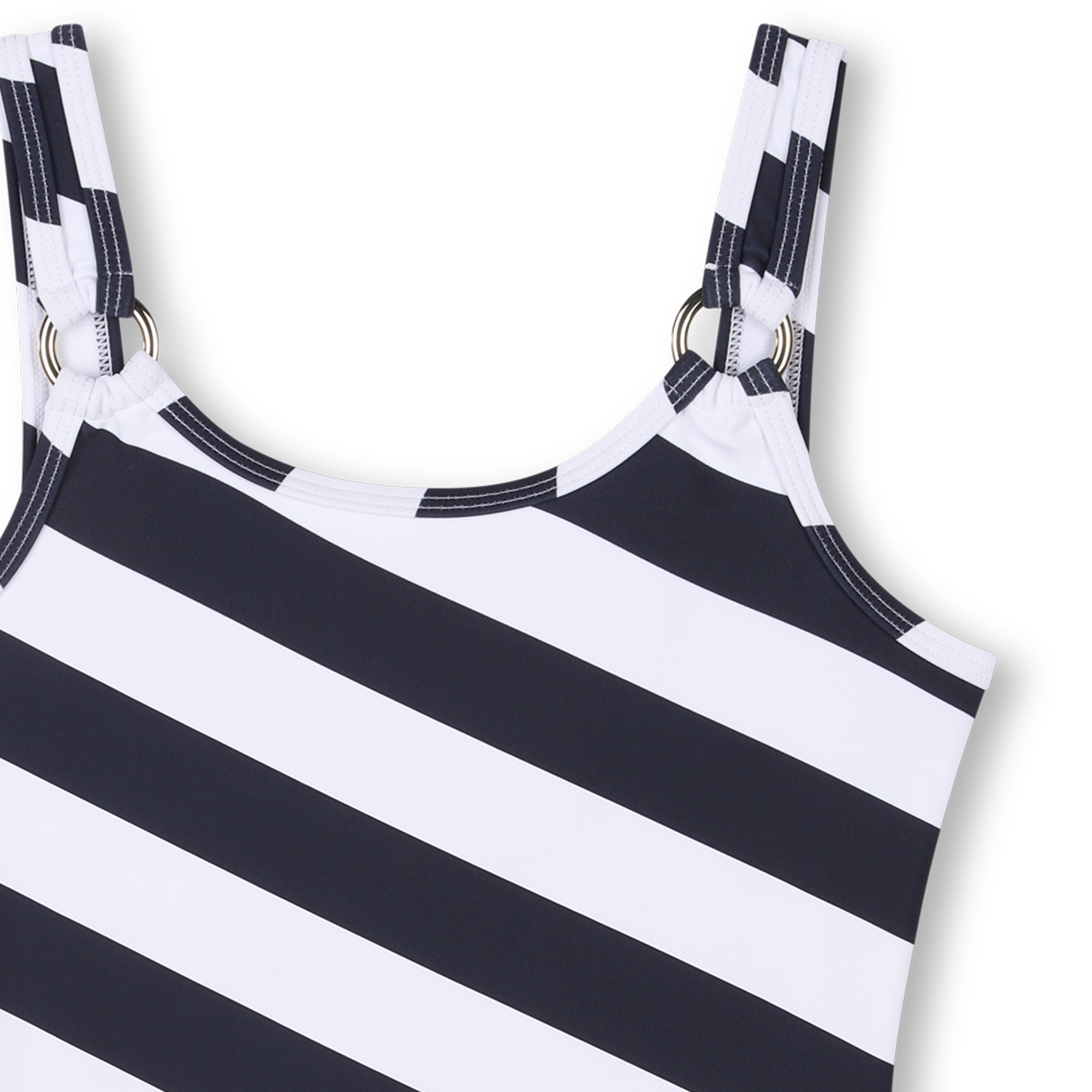 1-piece swimming costume with logo - Navy White