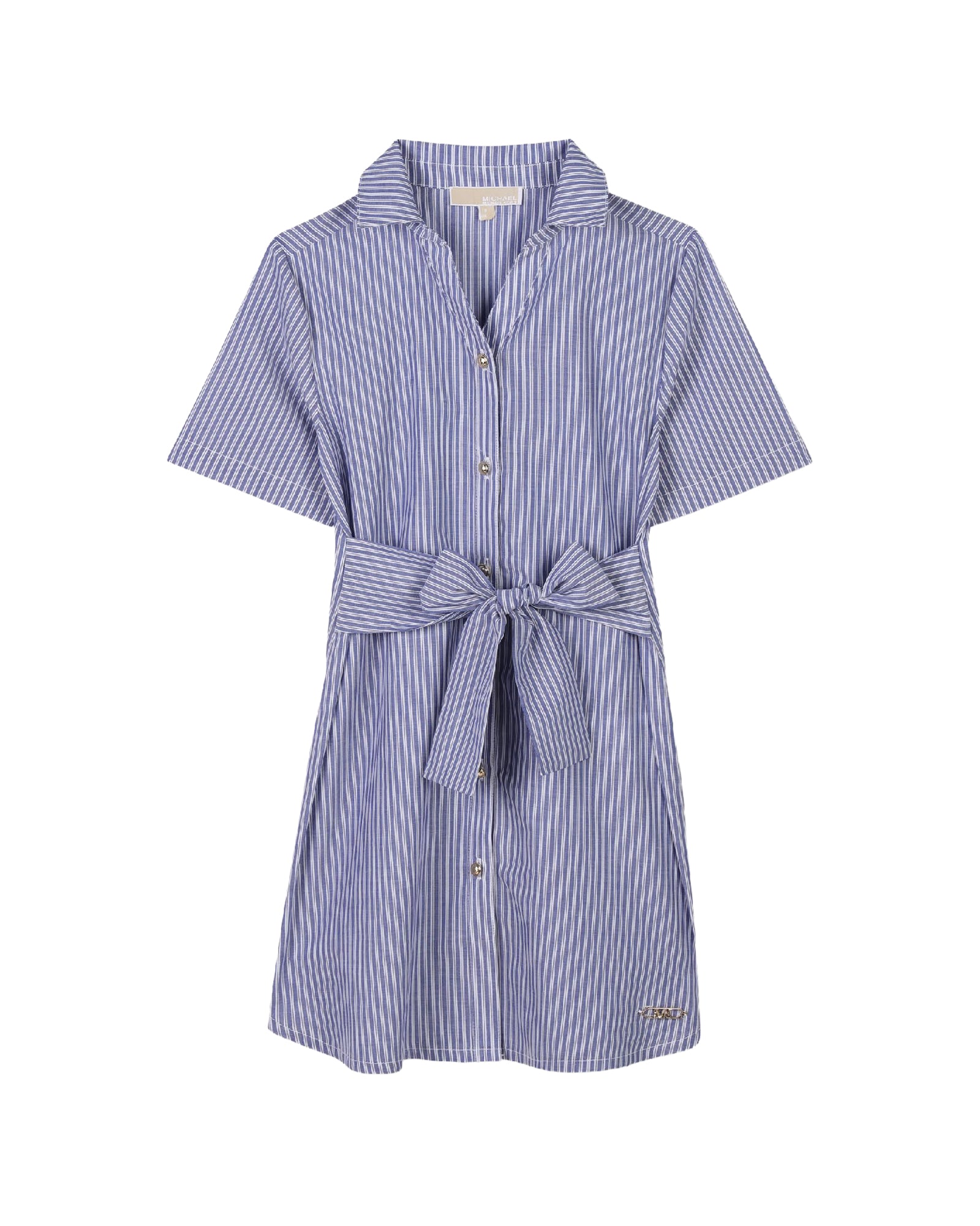 Robe manches courtes avec logo en coton - Bleu Blanc