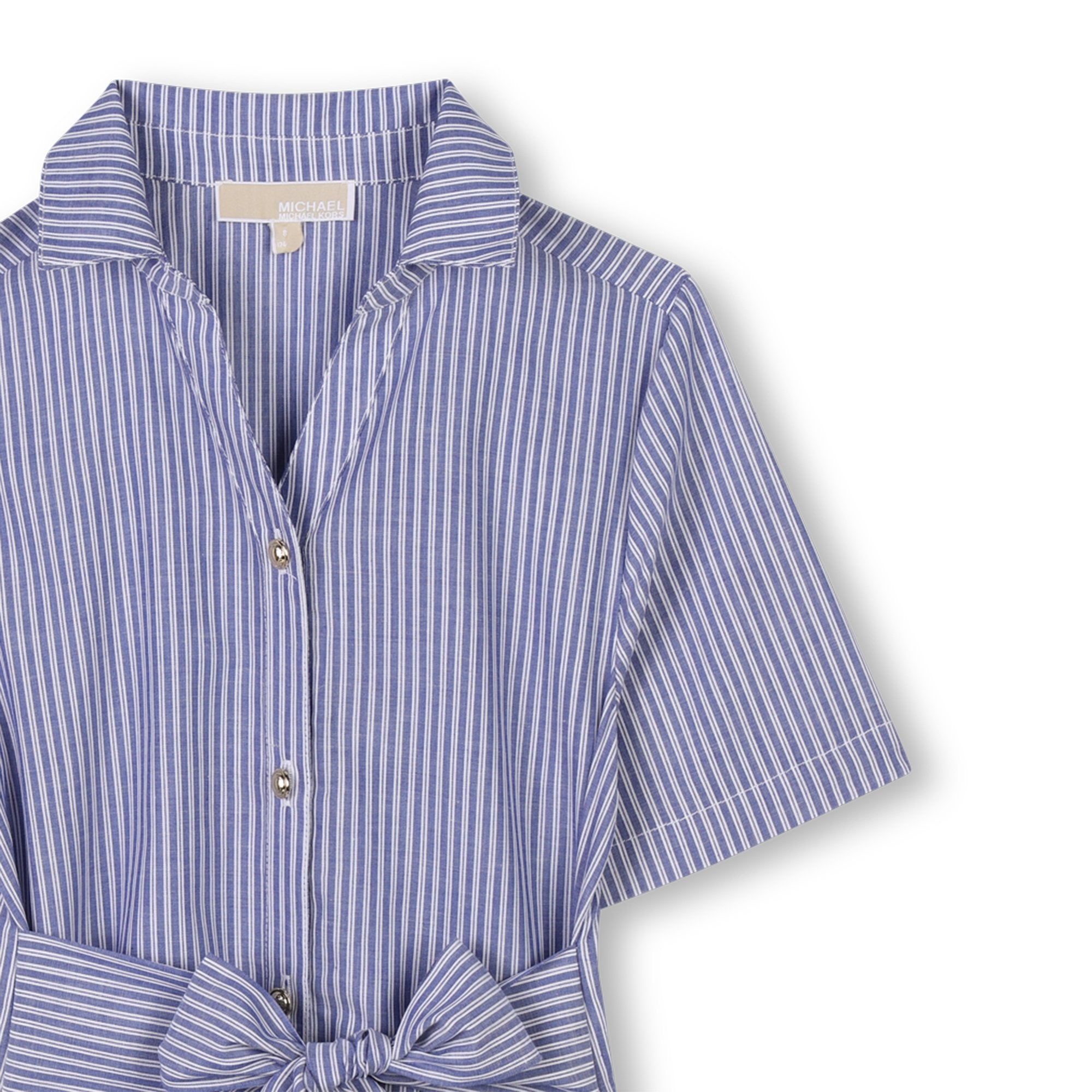 Robe manches courtes avec logo en coton - Bleu Blanc