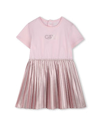 Robe à manches courtes bi-matières - Marshmallow