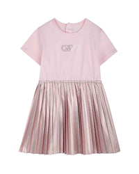 Robe à manches courtes bi-matières - Marshmallow