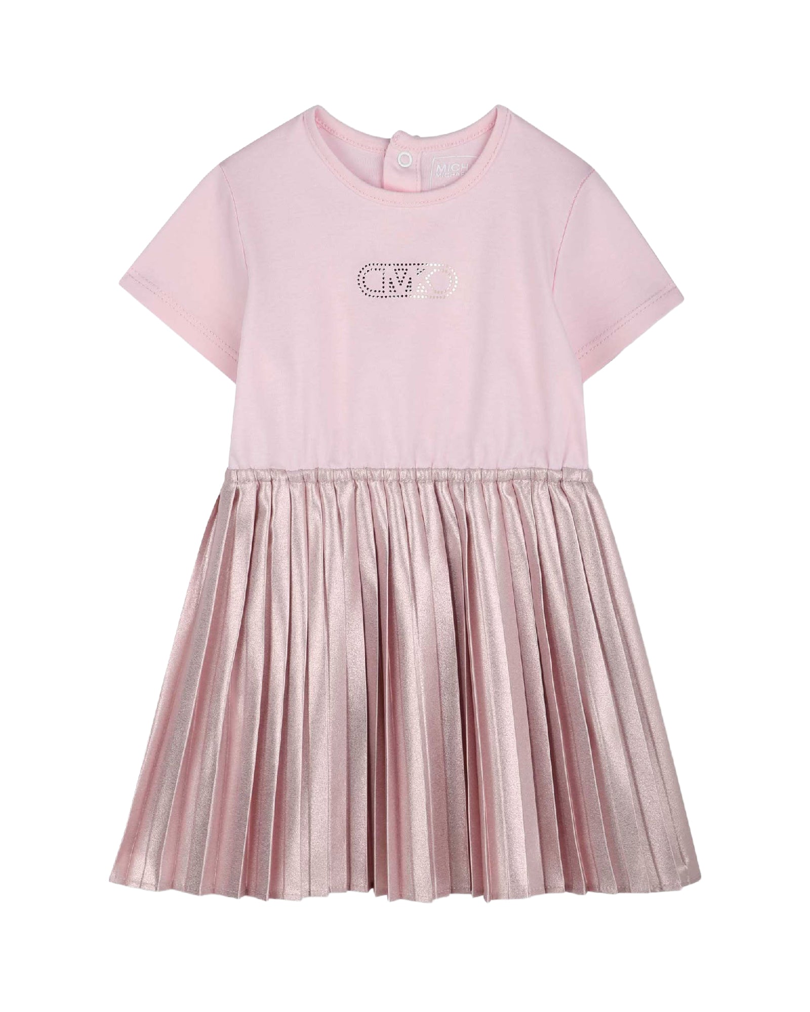 Robe à manches courtes bi-matières - Marshmallow