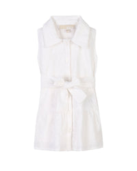 Robe sans manches à broderie - Off White