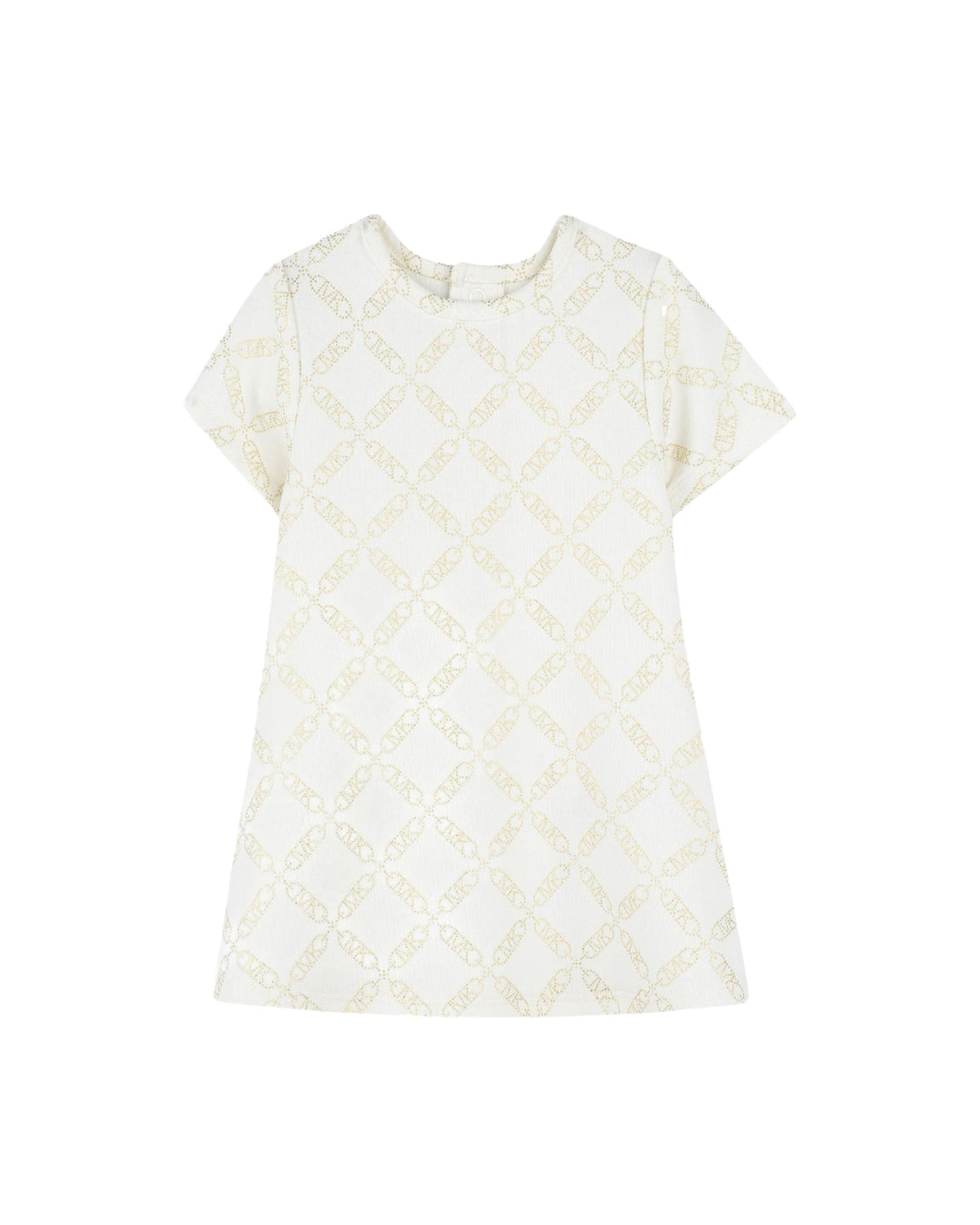Robe à manches courtes imprimée en jersey - Écru Doré