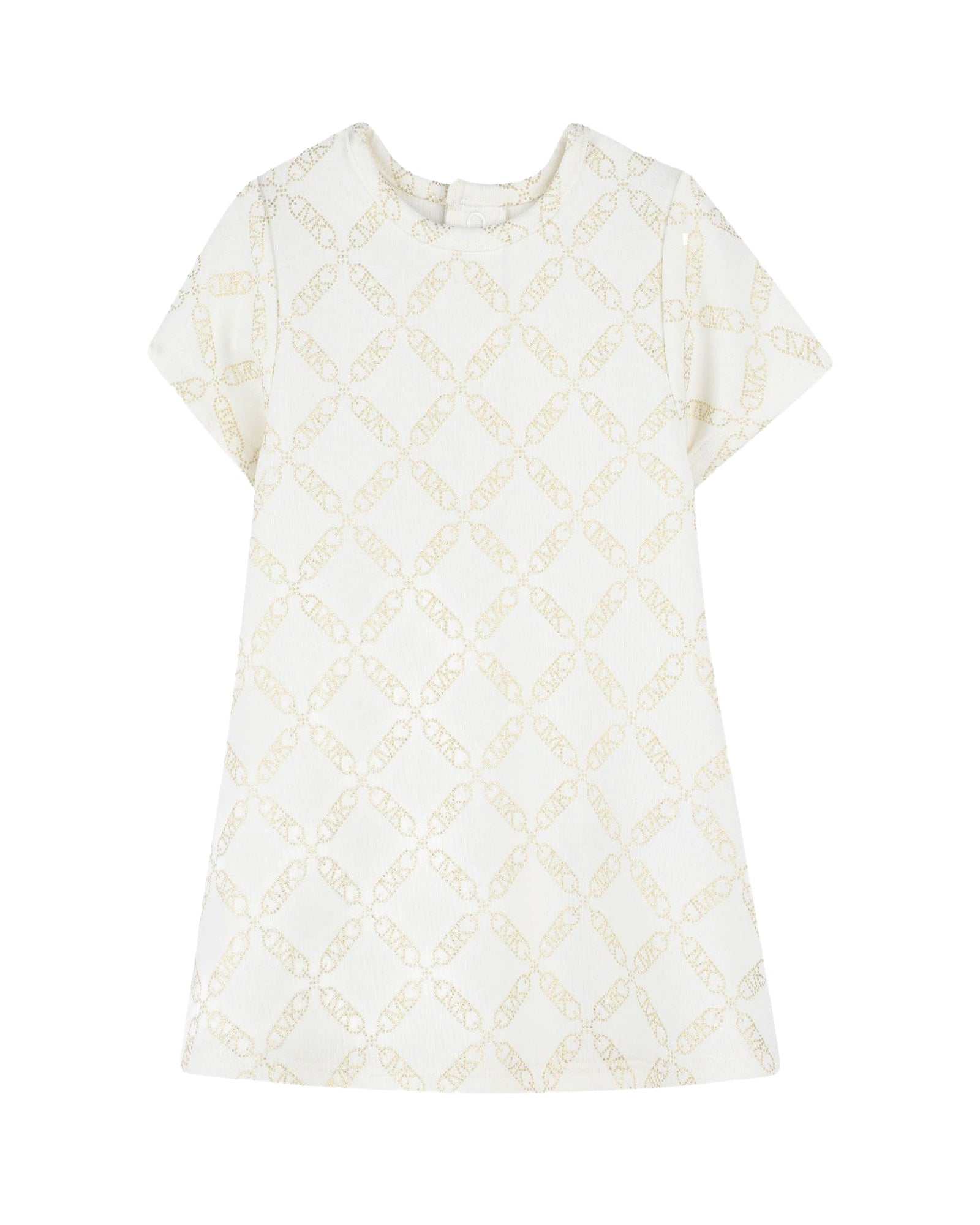 Robe à manches courtes imprimée en jersey - Écru Doré