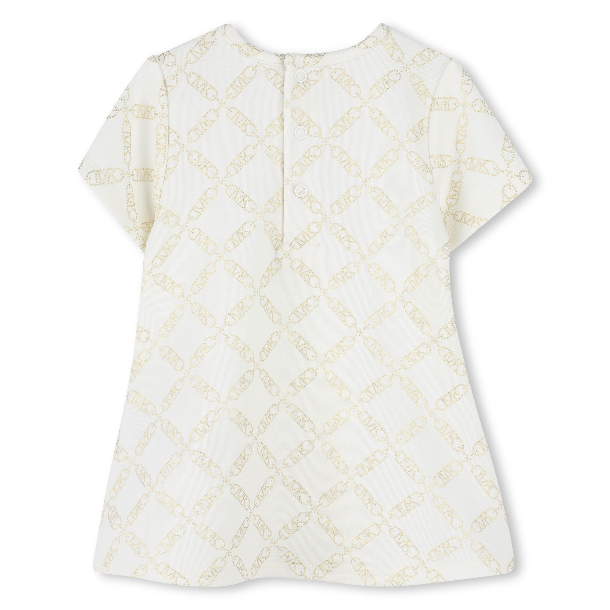 Robe à manches courtes imprimée en jersey - Écru Doré