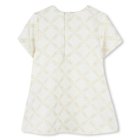 Robe à manches courtes imprimée en jersey - Écru Doré