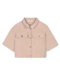 Short-sleeved shirt with logo - Ficelle
