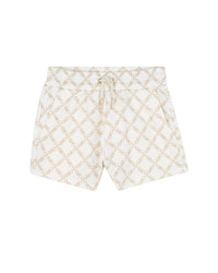Short avec logo - Écru Beige