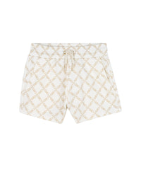 Short avec logo - Écru Beige