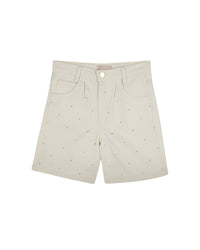 Short avec logo en coton - Riz