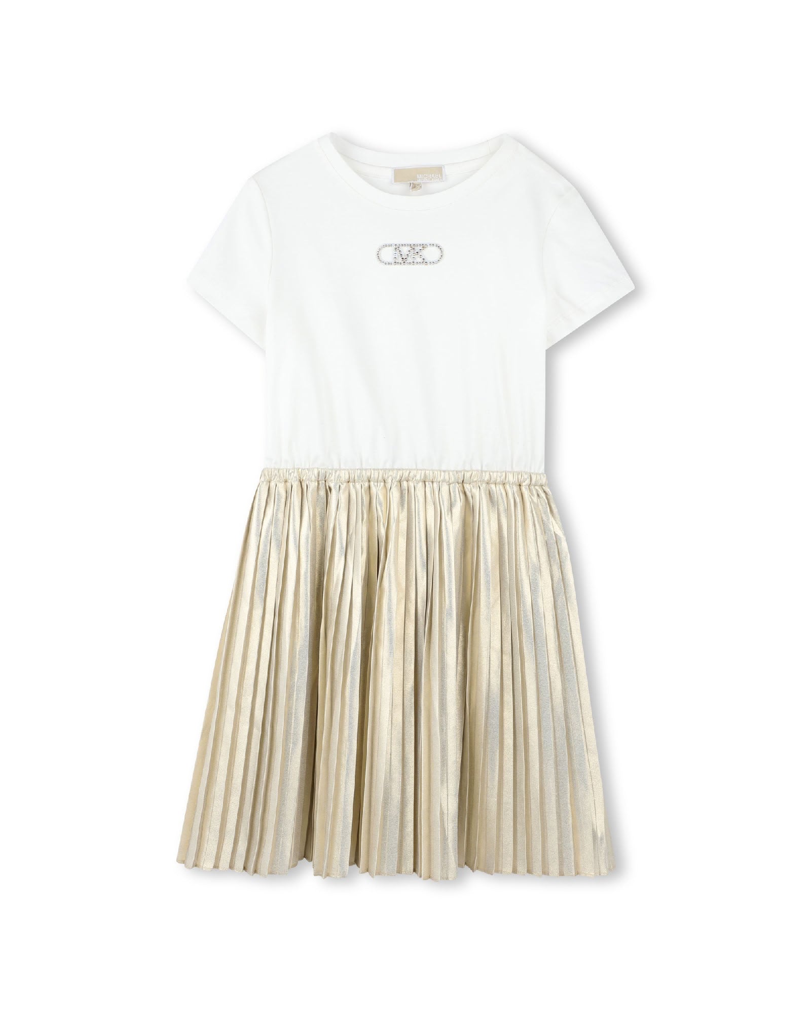 Robe avec logo en coton - Écru Doré