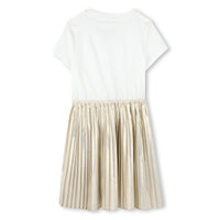 Robe avec logo en coton - Écru Doré