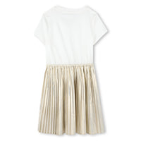 Robe avec logo en coton - Écru Doré